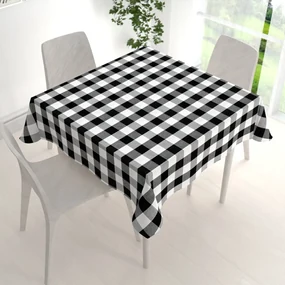 Biante Bavlnený štvorcový obrus Olivia OL-004 Čierno-biela kocka veľká 100x100 cm