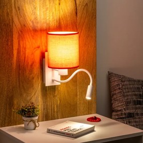 Brilagi - LED Nástenná lampa NUBILA 1xE27/25W/230V + LED/3W biela/červená
