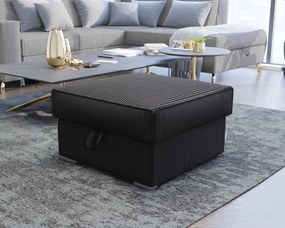 Taburet SMART COSARO XL s úložným priestorom 71x71 cm, čierny