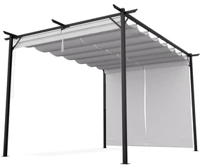 Blumfeldt Pantheon Robust, pergola, 3 x 4 m, s bočnými roletami, práškovo lakovaná oceľ odolná voči poveternostným vplyvom