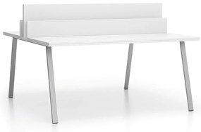 PLAN Kancelársky písací stôl DOUBLE LAYERS, s prepážkami, biela