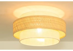 Stropné svietidlo BOHO 1xE27/60W/230V priemer 40 cm juta/krémová