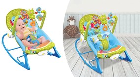 Vibračné, hudobné lehátko do 18 kg, modré