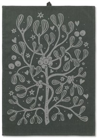 Ferm Living Utierka z organickej bavlny Mistletoe Dark Green