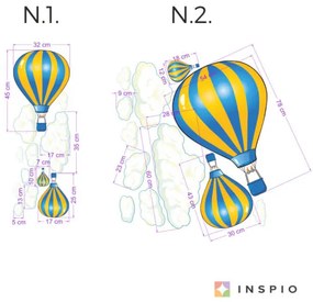 Nálepka na stenu - Teplovzdušný Balón II