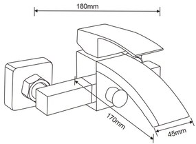 Mexen Libra, vaňová batéria, chrómová, 745130-00