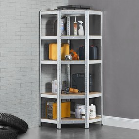 InternetovaZahrada Rohový regál Basic 180x70x40 cm - strieborný