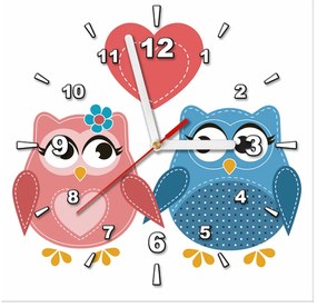 Gario Obraz s hodinami Dve zamilované sovičky Rozmery: 30 x 30 cm