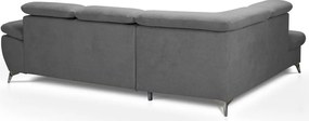 Rohová sedacia súprava Gisele, stredne šedá látka, ľavý roh