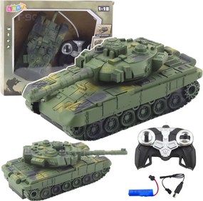 LEAN Toys T90 diaľkovo ovládaný RC vojenský tank Svetlá Zvuky Zelená 1:18