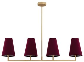 Argon 1829 - Luster na tyči SAFIANO 4xE27/15W/230V vínová