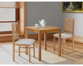 Jedálenský set z masívneho dreva s 2 stoličkami,69 x 69 x 75 cm, dub Iandhaus