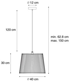 Rustikálne vonkajšie závesné svietidlo drevo IP44 - Jayla