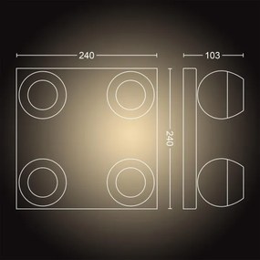 Philips 50474/30/P6 - LED Stmievateľné bodové svietidlo Hue BUCKRAM 4xGU10/5W/230V