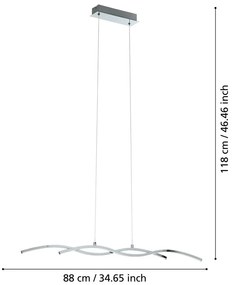 LED závesné svietidlo v striebornej farbe LASANA 2 – EGLO