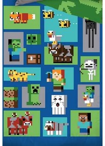 Carbotex Detské obliečky Minecraft Figure, 140 x 200 cm, 70 x 90 cm