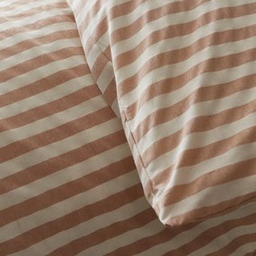 Obliečky v terakotovej farbe na dvojlôžko 200x200 cm Zanzibar Stripe – Pineapple Elephant