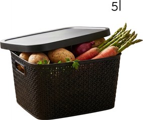 Multifunkčný kôš s vekom, úložný box s vekom 5,5l ALTOM - čierny