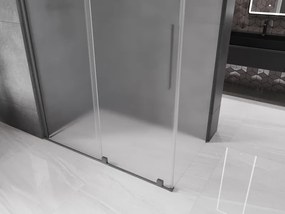 Mexen Velar, sprchový kút s posuvnými dverami 160 x 80 cm, 8mm sklo námraza, brúsený grafit, 871-160-080-31-95