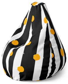 Sablio Sedací vak Pear Pruhy a bodky - 70 x 95 x 15 cm