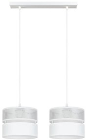 Luster na lanku LIMA 2xE27/60W/230V strieborná/biela
