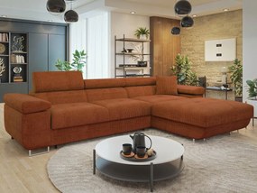Rohová sedačka Terazuro Mini (oranžová) (s úl. priestorom) (p)