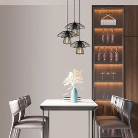 Čierne závesné svietidlo Squid Lighting Root, výška 117 cm