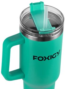 Foxigy Termohrnček do auta so slamkou 1200 ml Azure Blue