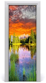Fototapeta na dvere jazero v lese 75x205 cm