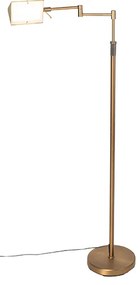 Dizajnová stojaca lampa bronzová vrátane LED s dotykovým stmievačom - Notia