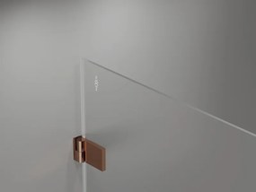 Mexen Lunar-B, pravostranný výklopný sprchový kút 90 x 70 cm, 8mm číre sklo, profil medená matná, 832-090-070-65-00-P