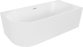 Mexen Gia voľne stojaca rohová vaňa 170x80cm, biela/nikel kartáčovaný