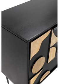 Čierna komoda z mangového dreva 175x90x40 cm Navya – MOME