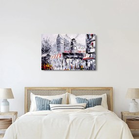 Obraz - Ulica v Paríži, olejomaľba (90x60 cm)