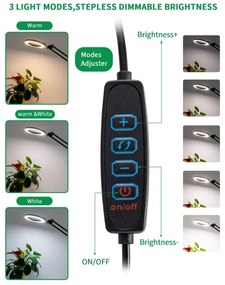 Brilagi - LED Stmievateľná stolná lampa s lupou LED/12W/5V 3000/4200/6000K čierna