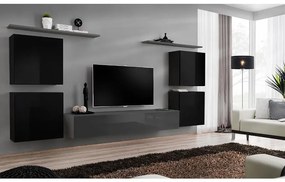 Obývacia stena Switch IV Čierna /Grafit