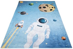 Detský koberec s motívom kozmonauta a planét
