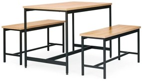 Loftový set nábytku do jedálne alebo kuchyne – stolík a 2 lavice