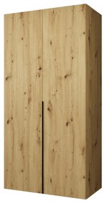 Šatníková skriňa 100 cm Alice 1 (dub artisan + čierna). Akcia -21%. Vlastná spoľahlivá doprava až k Vám domov. 1126091