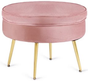 Kreslo LOREN s podnožkou, ružové, z velúru