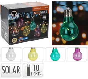 ProGarden Solárna reťaz Žiarovky farebná, 2 m, 10 x 5 LED
