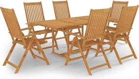 vidaXL 7-dielna záhradná jedálenská súprava tíkový masív