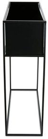 KOVOVÝ KVETINÁČ SO STOJANOM RECT 70X24X64 CM ČIERNA
