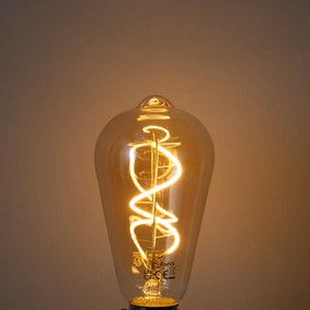 Sada 5 stmievateľných LED žiaroviek E27 so špirálovým vláknom ST64 zlatá 4W 270 lm 2100K
