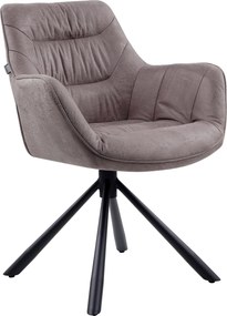 XXXLutz STOLIČKA S PODRÚČKAMI, železo, štruktúra, taupe Hom`in - Stoličky - 001971008410