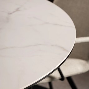 Jídelní kulatý stůl Heaven 120 cm bílý mramor/černý