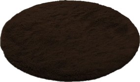 Okrúhly shaggy koberec Lana – tmavohnedý, priemer 80–120 cm Rozmer: 80 cm
