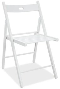 Skládací jídelní židle Smart II z masivu bílá