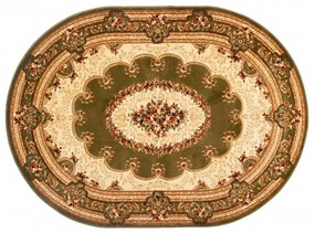 Kusový koberec klasický vzor zelený ovál 160x220cm