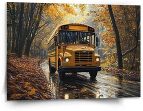 Sablio Obraz Žltý školský autobus - 150x110 cm